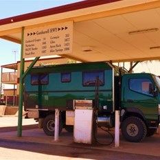 Hugo has a big drink at Wiluna