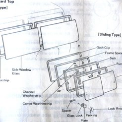 75 series rear side windows