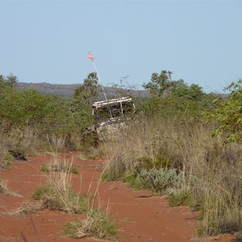 The tuck truck pushing along the Anna Plains Track