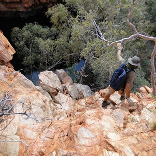 OutBack Al scouting a route down to DQB