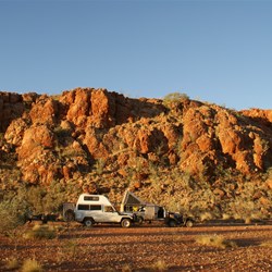 Camp at the conglomerate outcrop