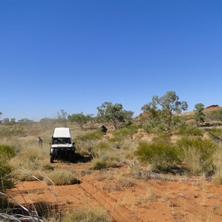 Scotty coming across creek number 1