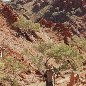 John climbing back up to the saddle - Camel Valley