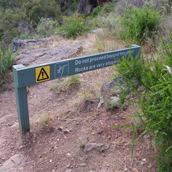 Take note of this sign if wet, people have fallen in the past