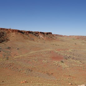 View to the south along the Darlsen Valley (camp bottom left)