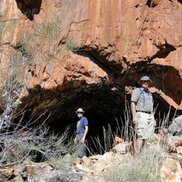 Scotty and Al outside the cave - Yandagooge Gap