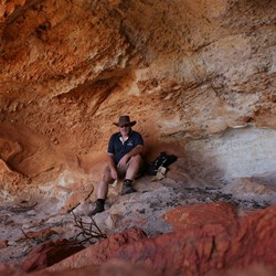 Resting in the shade of a large cavern