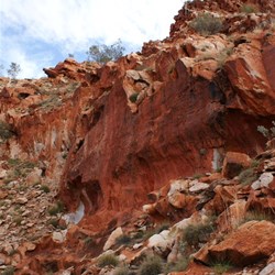 The rock wall we hoped might be a gallery for aboriginal art
