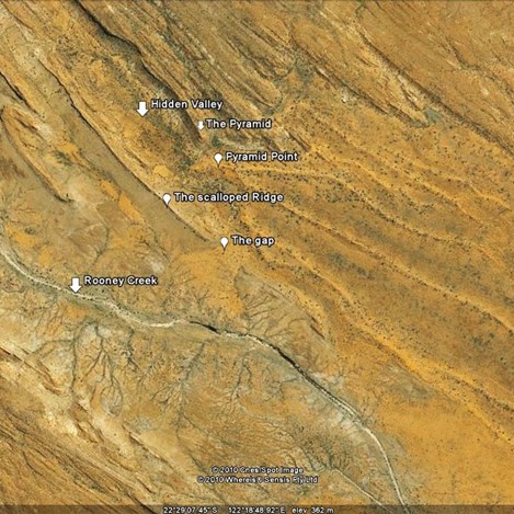 GE overview of the Pyramid Point/Hidden Valley site