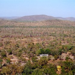 Gumlon camping area from top of falls
