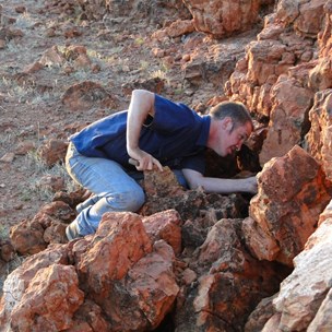 Equinox looking for dinner in some of the many caverns at Red Bluff