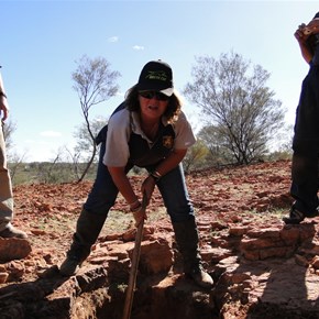 Suzette getting into the shovel work