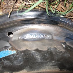 Rim two - Internal view of welding and fatigue location.