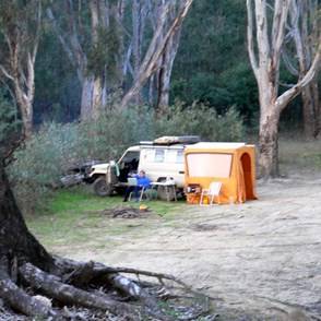 Camped beside the Murray River