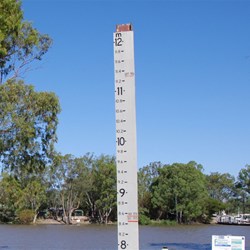 The 1956 Flood Level was near the top of the Marker