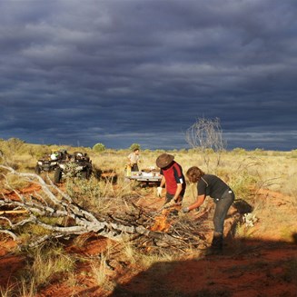 An evil looking sky above.