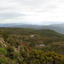 looking down on the track from the saddle area
