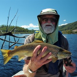 brown trout caught in Lake Gordon