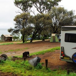 campground and views at Mayfield Beach on the East Coast