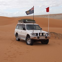 No other vehicles tracks at the top of Big Red