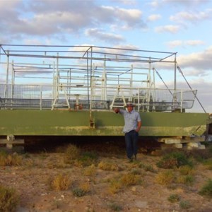 The usually high and dry Birdsville Track Ferry