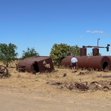 Remains of a boiling down plant to make tallow, Burketown, Qld