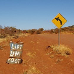 Classic Slow Down Sign - Mereenie Loop Road