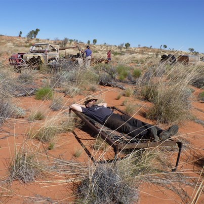 Scotty taking a wee nap by the APT
