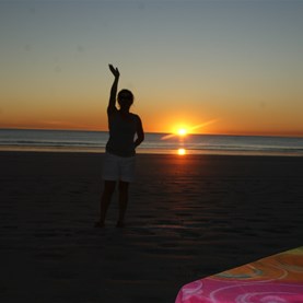 Vikk with her eye on the prize - Cable Beach