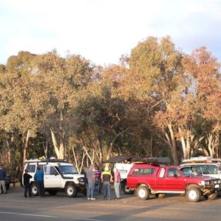 Some of the convoy as we assembled for the first time.