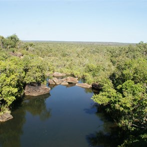 The view from the top of Little Merton Falls