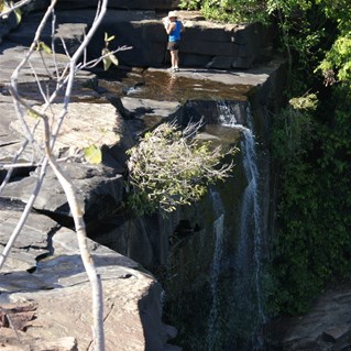 Vik at the top of Little Merton Falls