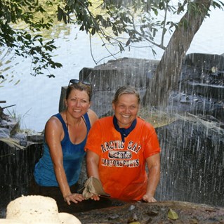 The girls cooling off