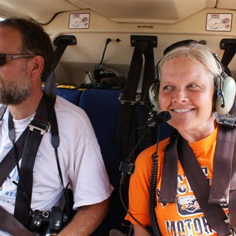 Scott and Gaby enjoying the chopper