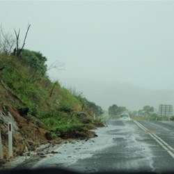 landslip on roadside - near Brogo
