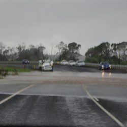 water over the road south of Pambula