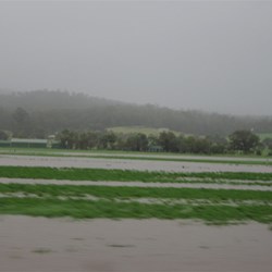 water inundates the flats near Pambula