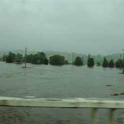 view of the river at Bega as we drove across the bridge