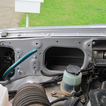 Engine bay with air filter box removed