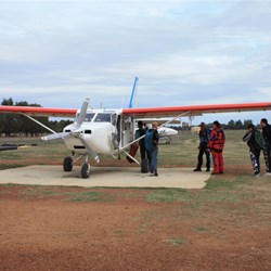 Being loaded into the plane