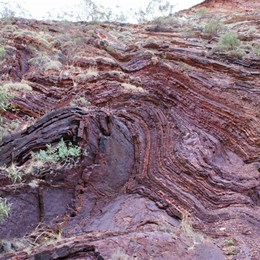 Rock folded like crepe paper