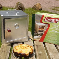 Cooking in the Coleman folding oven