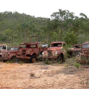 Old trucks near Emuford