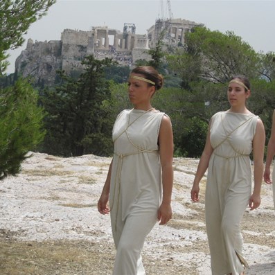 Rehearsals for the lighting of the flame - What a setting