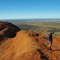 John walking around on top
