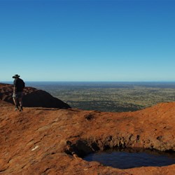 John up on the top...great views and small pools of water