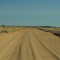 a sandy section of track