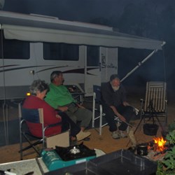 campfire and meal at Hookeys waterhole