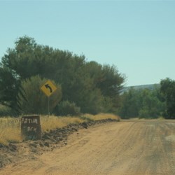 road sign on drum...Mereenie Loop road