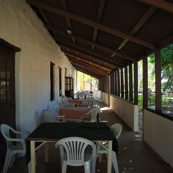 wide verandah at the now Cafe at Hermannsburg historic precinct
